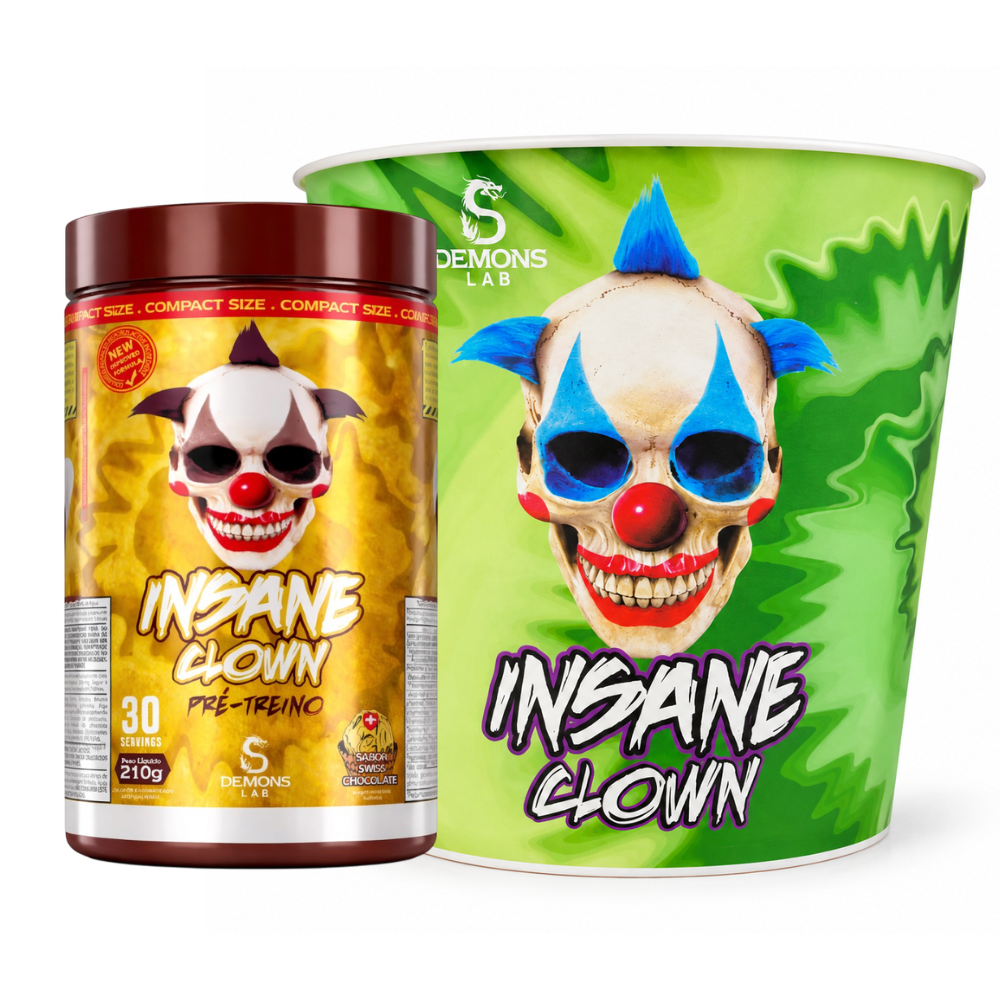 Pré Treino Demons Lab Insane Clown 210g + Balde Pipoca 2,5L