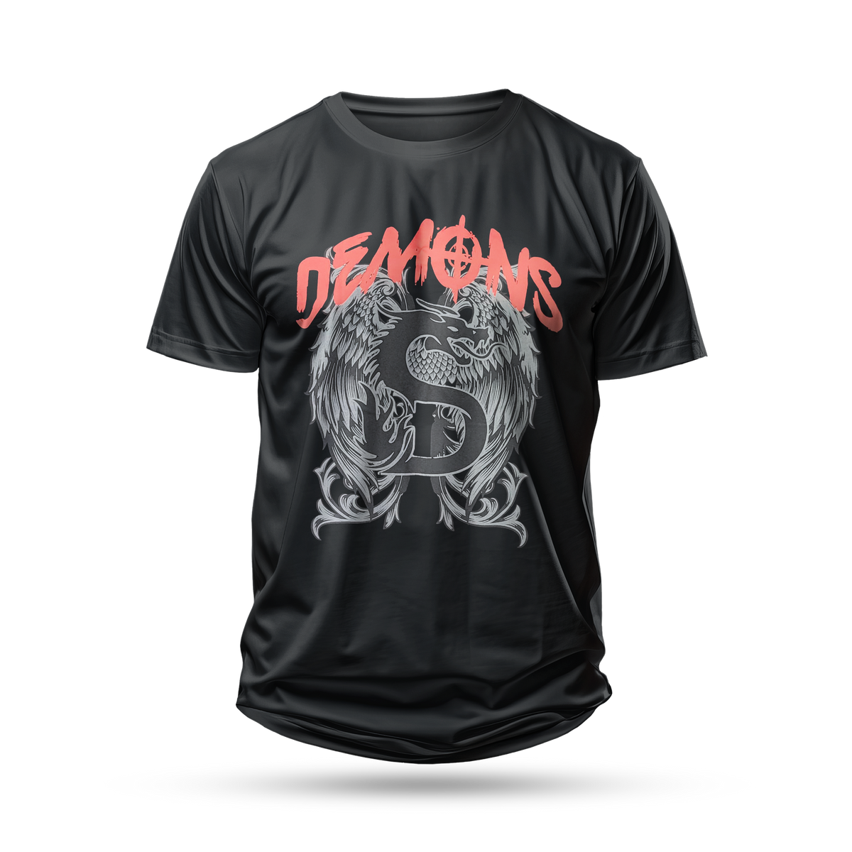 Camiseta Manga Curta Logo Demons Lab com Asas