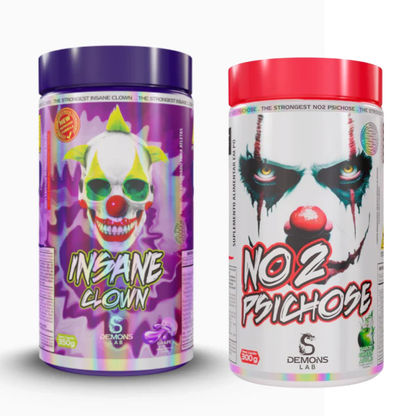 Kit Pré Treino Demons Lab Insane Clown 350g + NO2 Psichose 300g