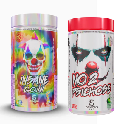 Kit Pré Treino Demons Lab Insane Clown 350g + NO2 Psichose 300g