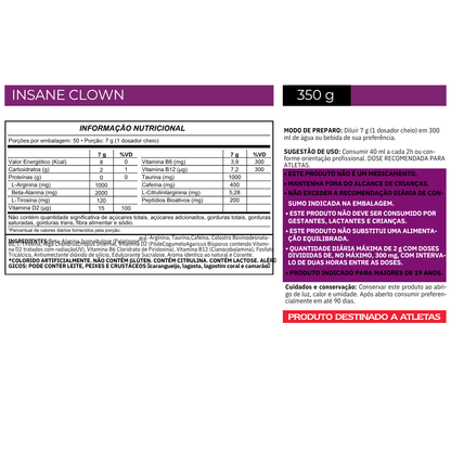 Kit Pré Treino Demons Lab Insane Clown 350g + NO2 Psichose 300g