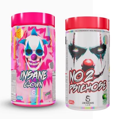 Kit Pré Treino Demons Lab Insane Clown 350g + NO2 Psichose 300g