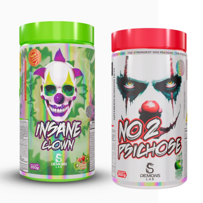 Kit Pré Treino Demons Lab Insane Clown 350g + NO2 Psichose 300g