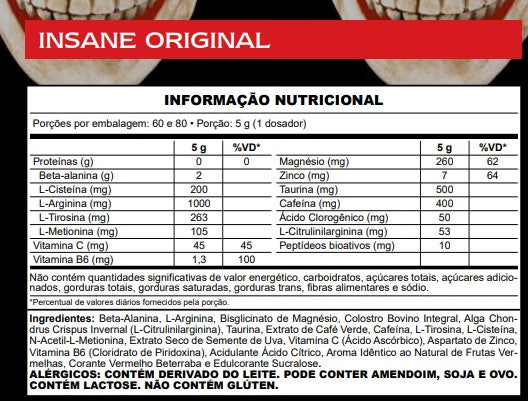 Pré Treino - Insane Original - Demons Lab
