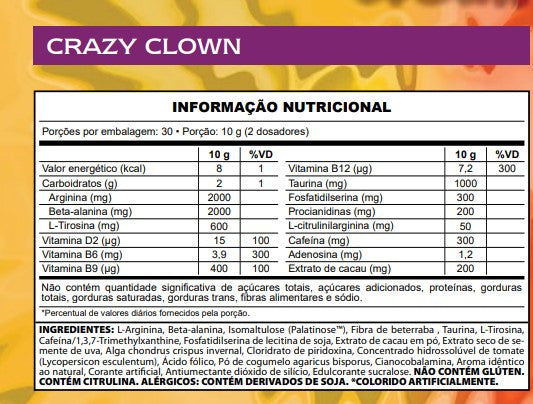 Pré Treino - Crazy Clown - Demons Lab