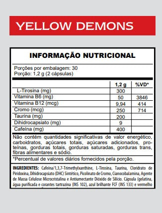 Termogênico - Yellow Demons 60 caps - Demons Lab