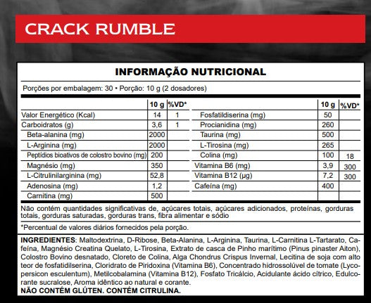 Pré Treino - Crack Rumble - Demons Lab